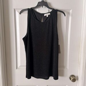 NWT CHAUS New York sleeveless black shimmery top